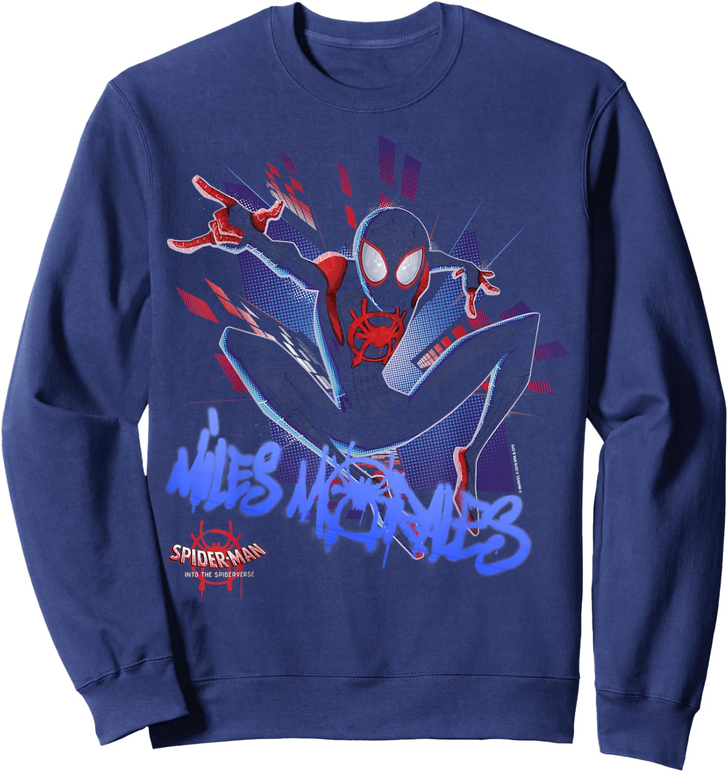 Marvel Spider-Man Spiderverse Graffiti Explosion Small Sweatshirt - Sweatshirt | Navy