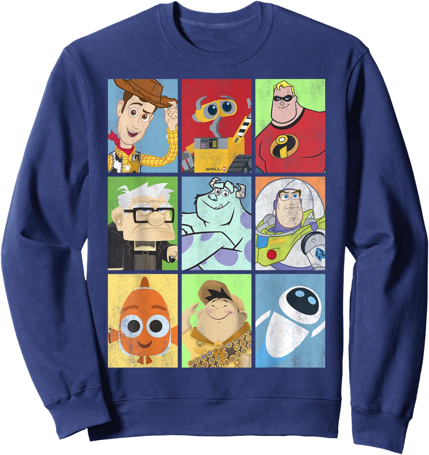 Disney Pixar Collection Iconic Characters Box Up Vintage Sweatshirt - Sweatshirt | Navy