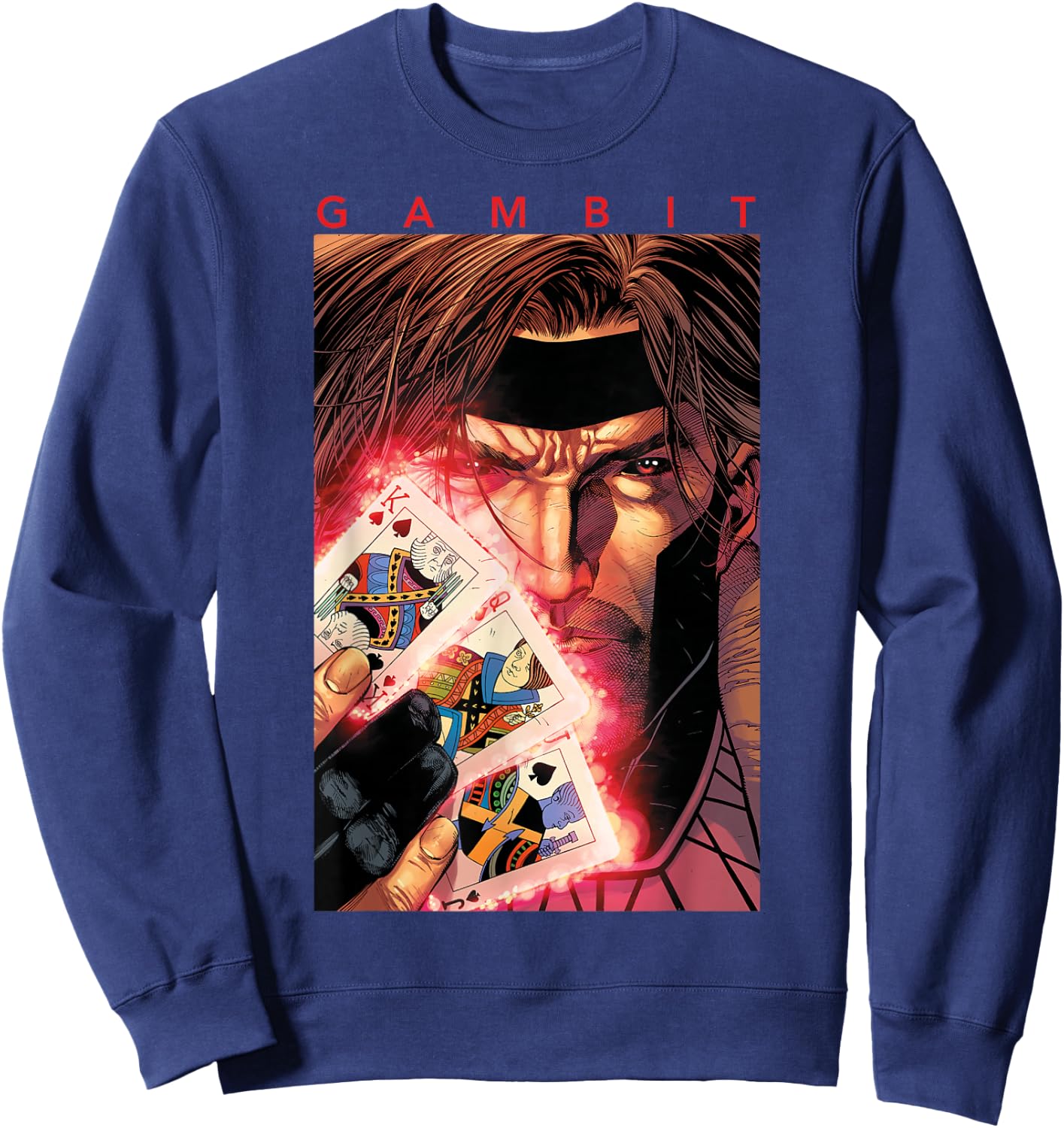 Marvel X-Men Gambit Glowing Cards Graphic Sweatshirt - Sweatshirt | Navy