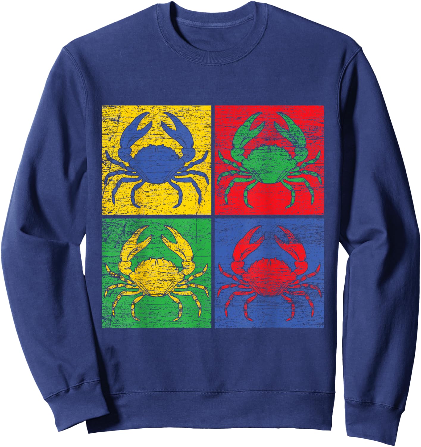 Crab Pop-Art Shirt Vintage Sweatshirt - Sweatshirt | Navy