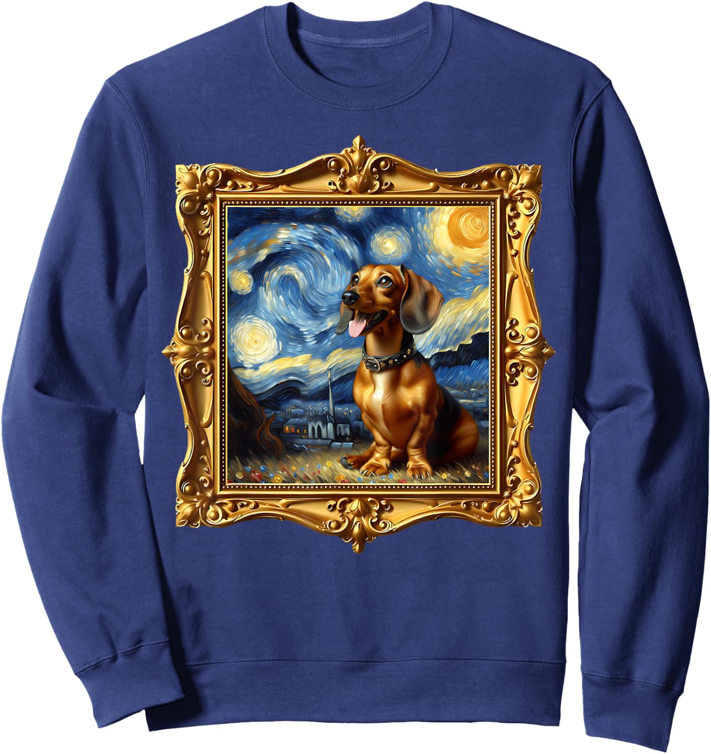 Dachshund Starry Night Dachshund Sweatshirt - Sweatshirt | Navy
