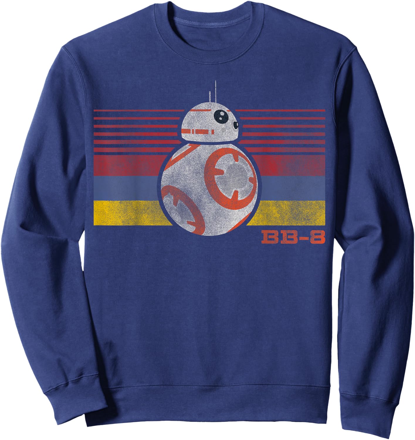 Star Wars BB-8 Retro Stripes Episode 7 Graphic Sweatshirt - Sweatshirt | Navy