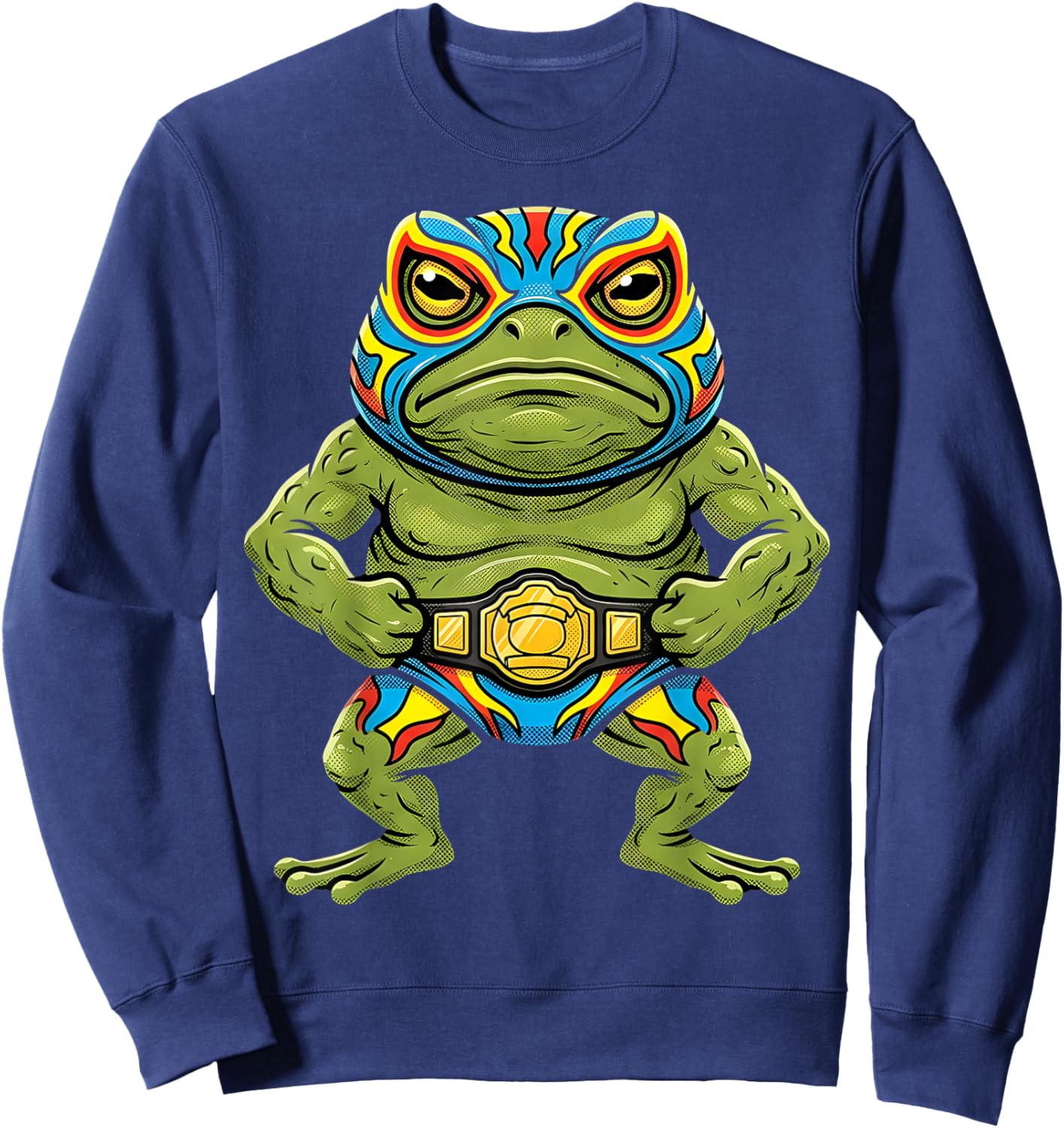 Lucha Libre Frog Mexican Wrestling mask for Kids Men Women Sweatshirt - Sweatshirt | Navy