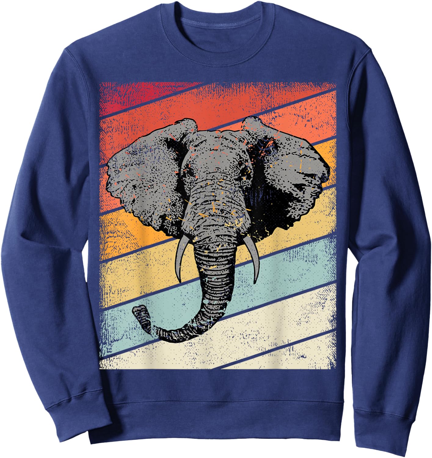 Vintage Elephant Retro Graphic Elephants Kids, Youth Sweatshirt - Sweatshirt | Navy