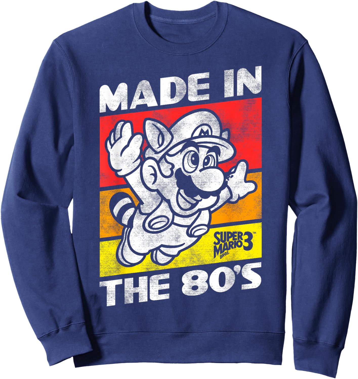 Nintendo Super Mario 3 Made in The 80's Retro Sweatshirt - Sweatshirt | Navy