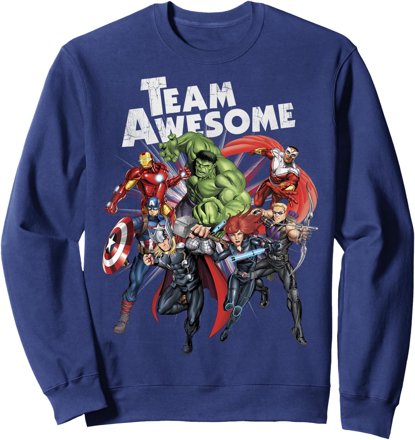 Avengers Assemble Team Awesome Group Huddle Sweatshirt - Sweatshirt | Navy