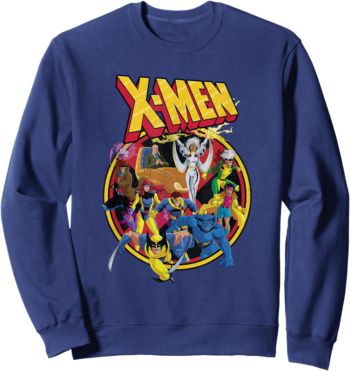 Marvel X-Men Animated Series Retro 90s Sweatshirt - Sweatshirt | Navy