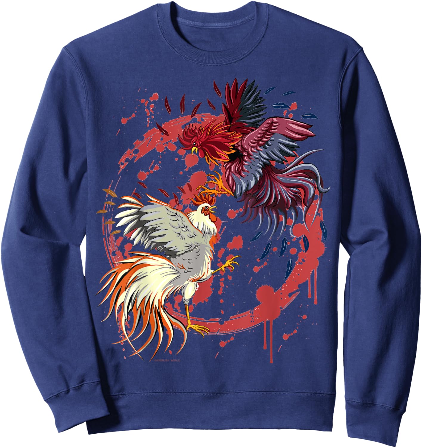 Rooster Cock Fight Chicken Novelty Farmer's Gift Sweatshirt - Sweatshirt | Navy