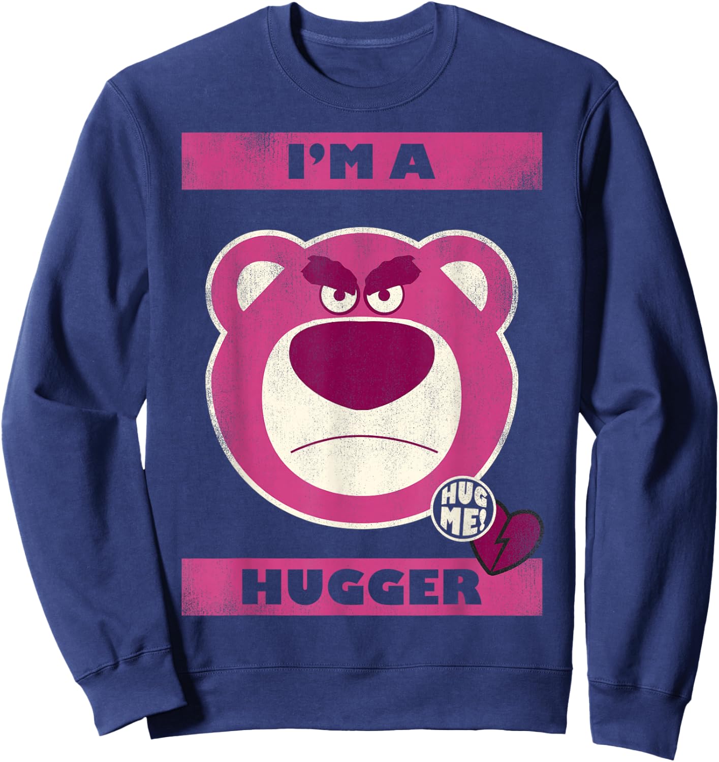 Disney Pixar Toy Story Lotso Bear I'm a Hugger Hearts Sweatshirt - Sweatshirt | Navy
