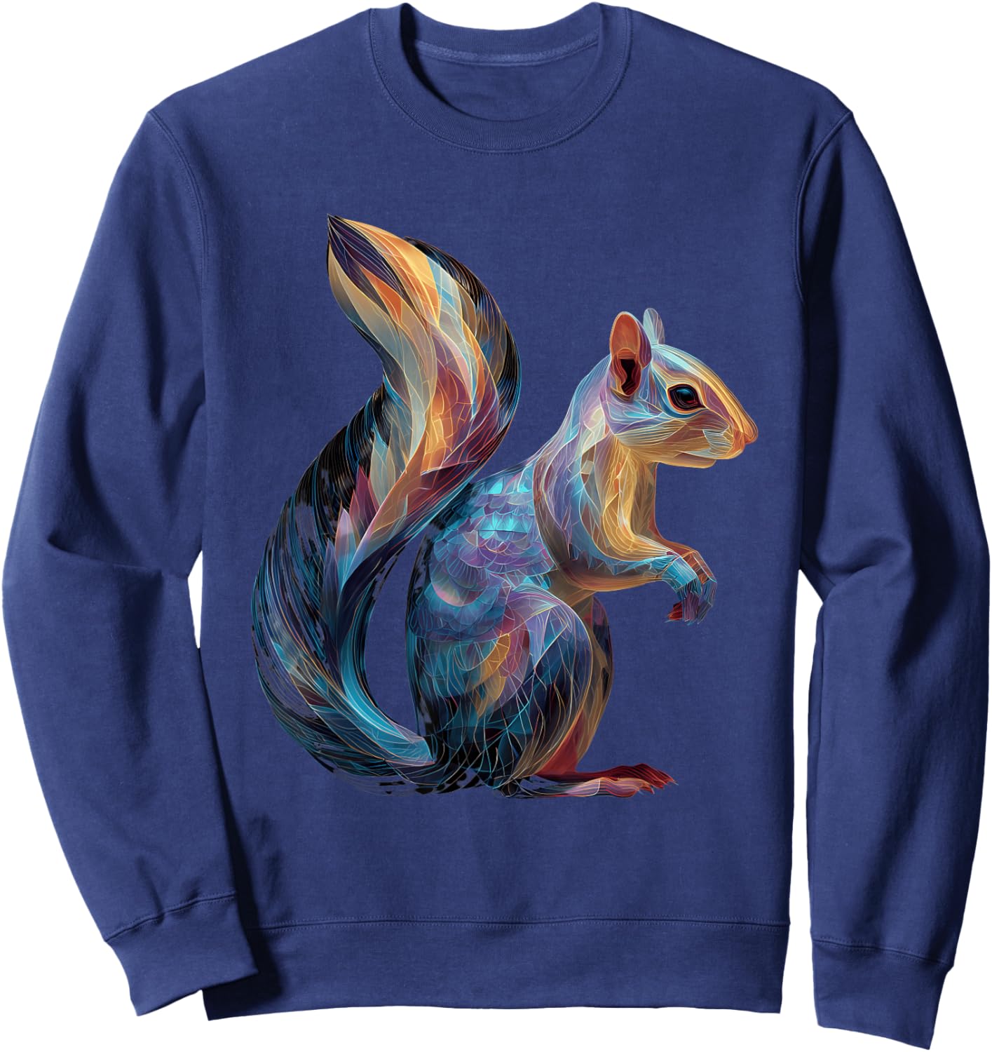 Squirrel Animal Art Portrait Wildlife Forest Squirrel Lover Sweatshirt - Sweatshirt | Navy