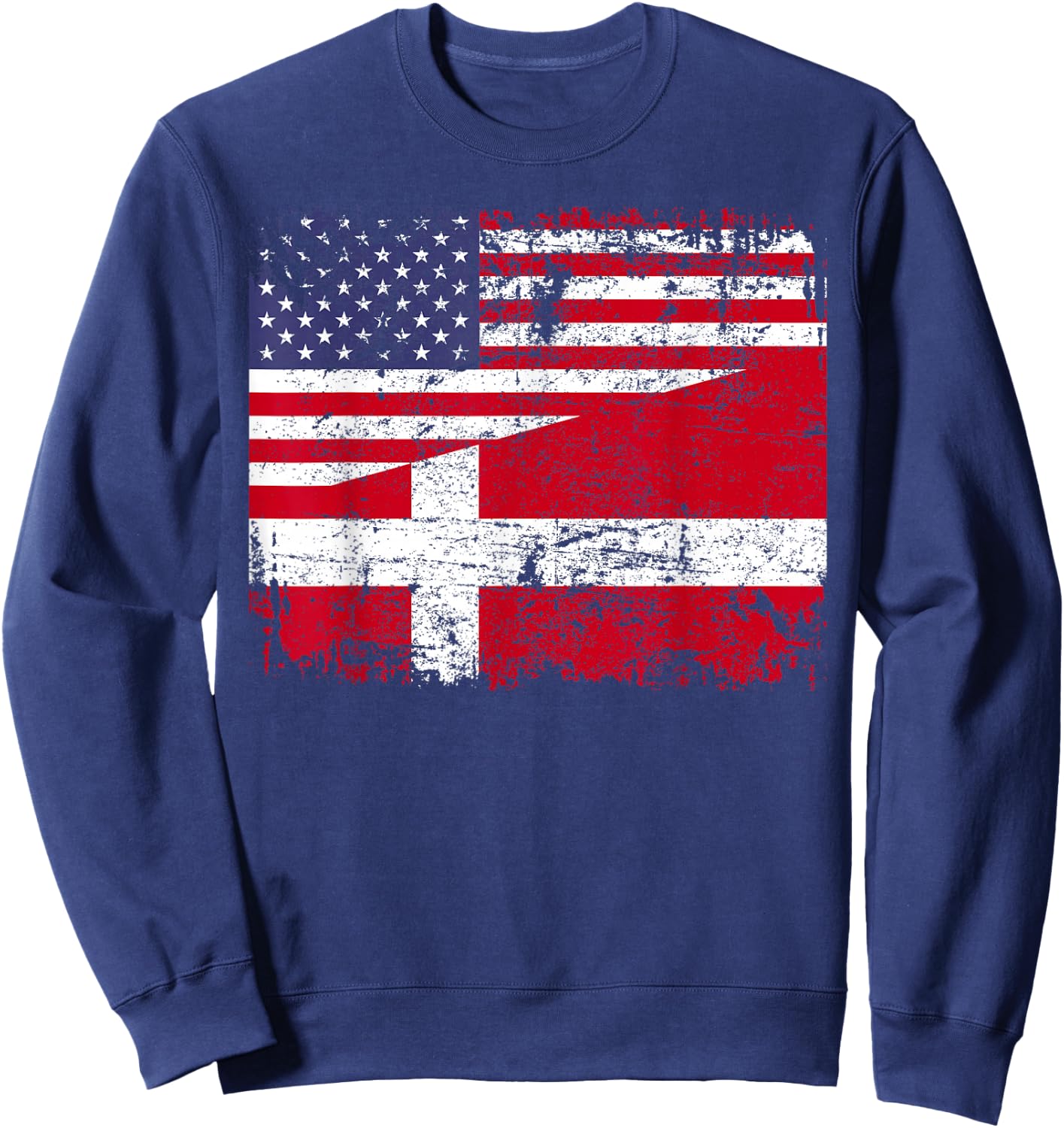 DANISH ROOTS | Half American Flag | DENMARK Sweatshirt - Sweatshirt | Navy