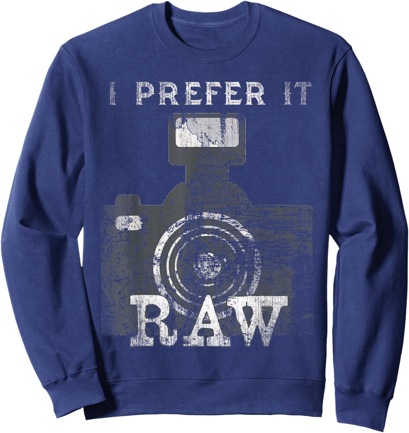Vintage Photographer Editing Team Like Shoot It Raw Crew Pro Sweatshirt - Sweatshirt | Navy