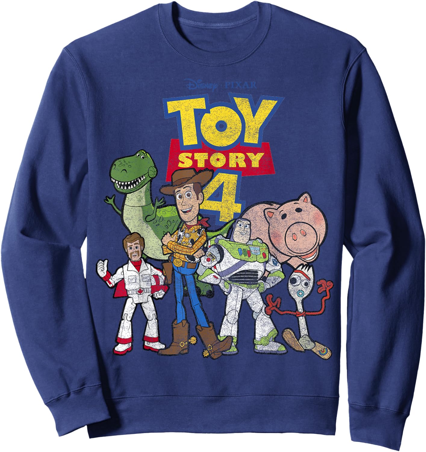 Disney Pixar Toy Story 4 New Group Shot Movie Logo Poster Sweatshirt - Sweatshirt | Navy