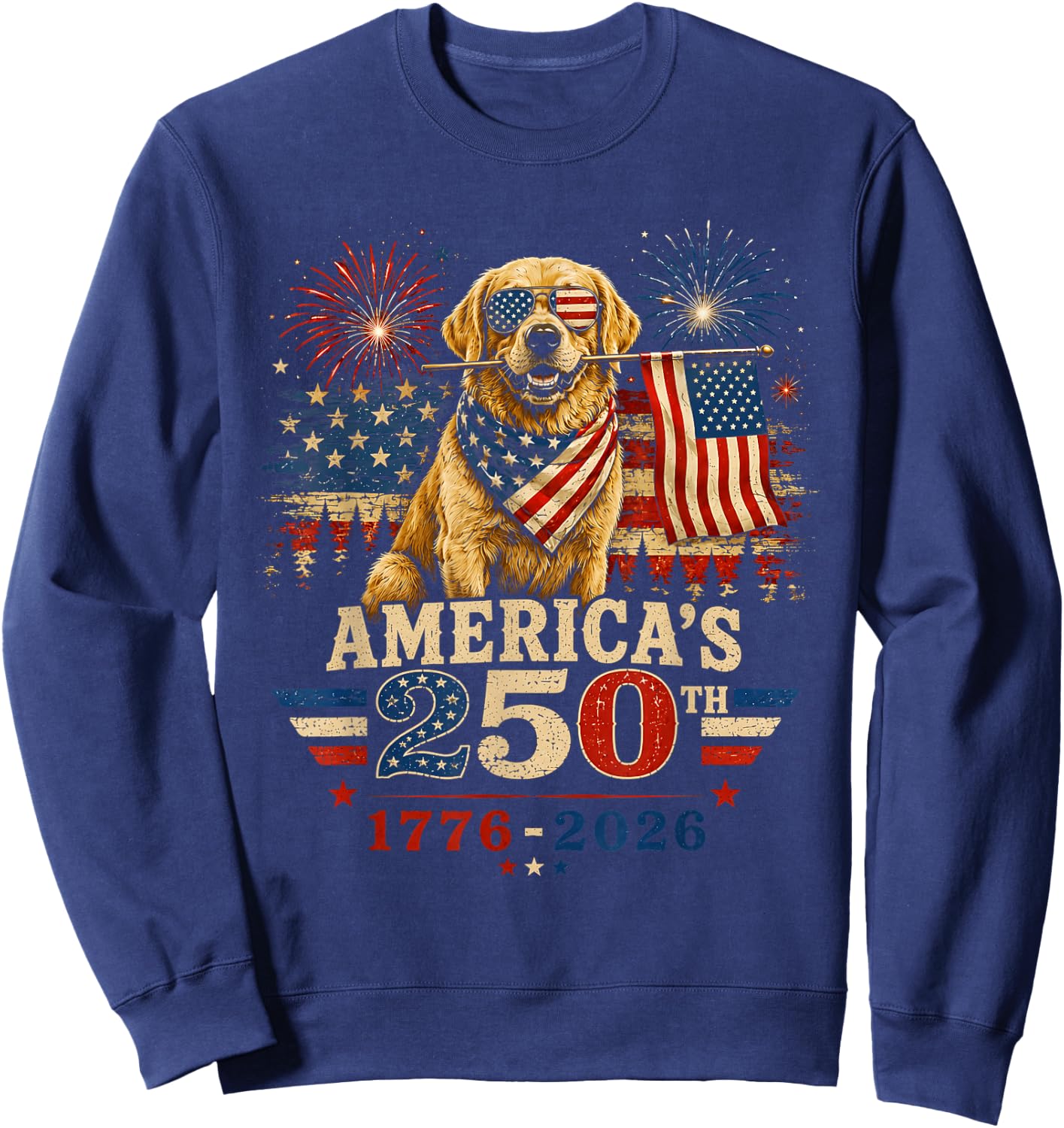Labrador Retriever America's 250th Anniversary 1776 2026 Sweatshirt - Sweatshirt | Navy
