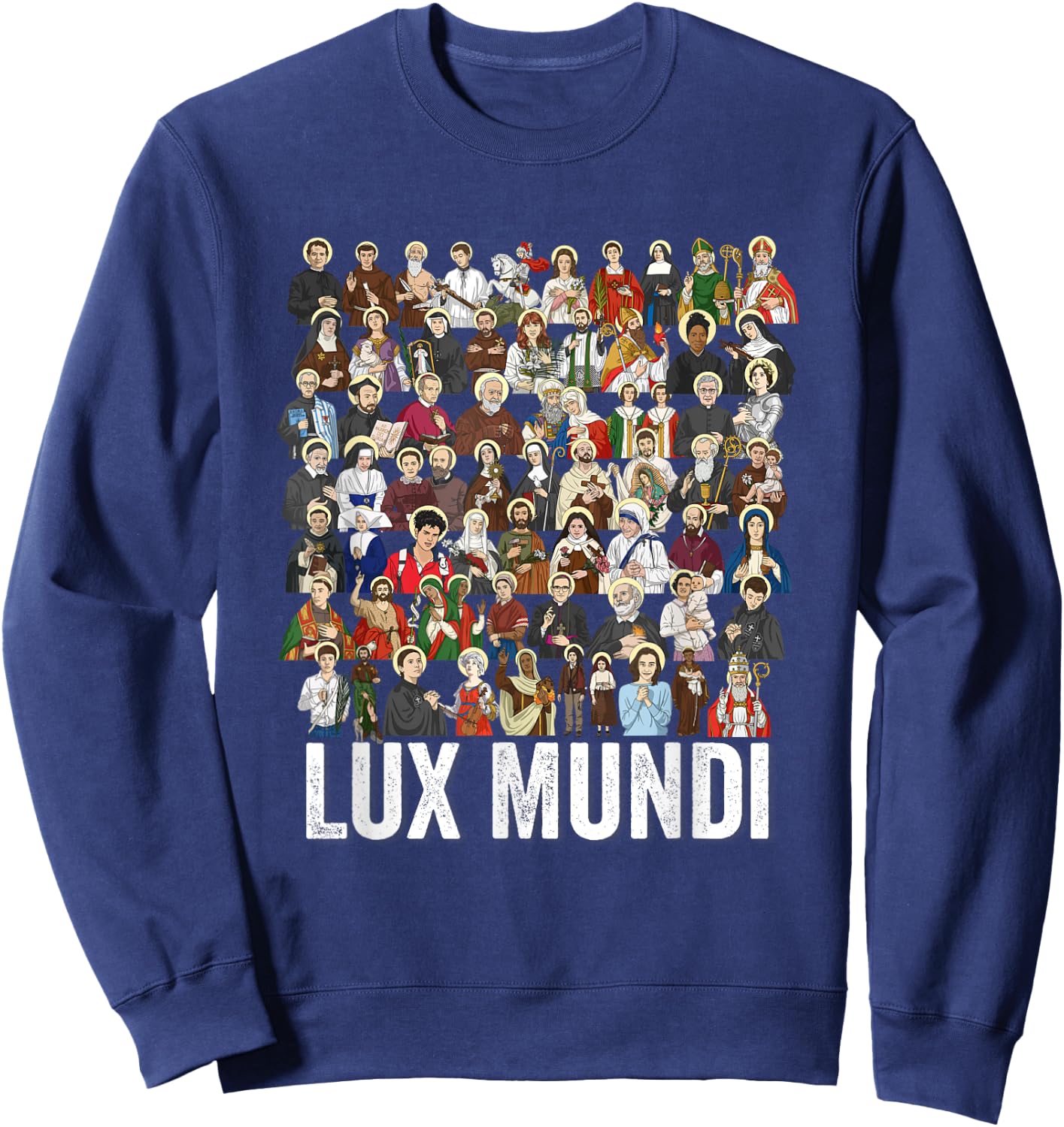 Catholic Patron Saints Latin Religious Sweatshirt - Sweatshirt | Navy