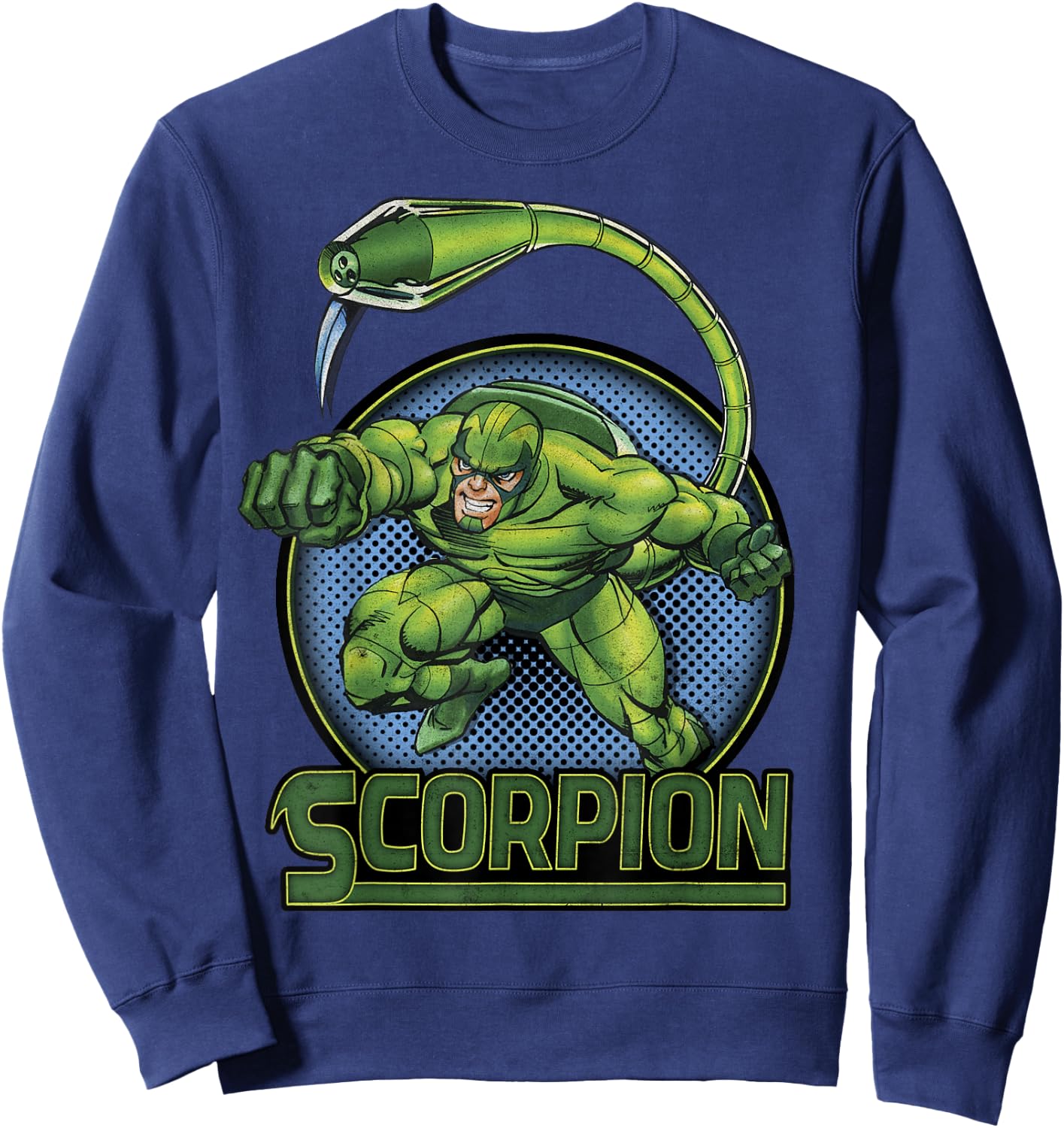 Marvel Scorpion Retro 90's Get Stung Classic Badge Sweatshirt - Sweatshirt | Navy