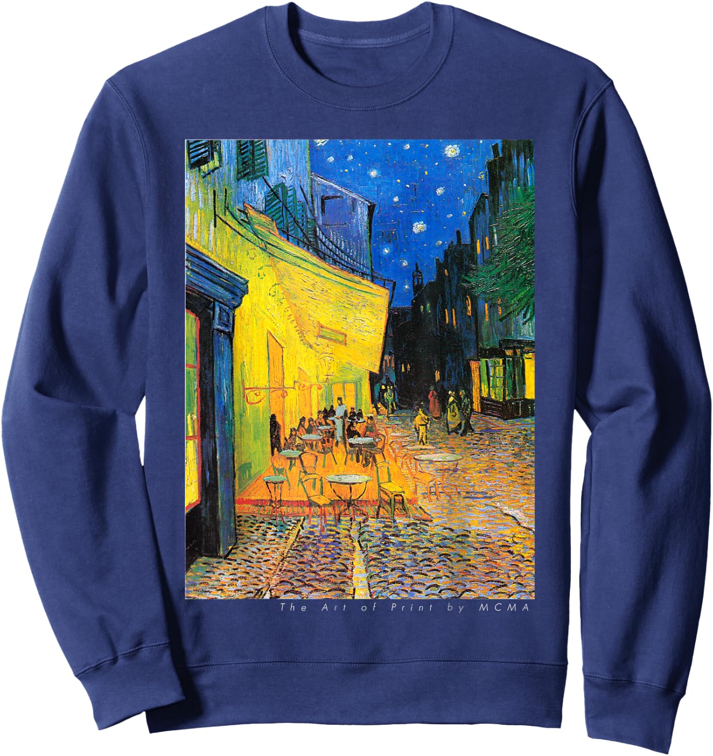 Cafe Terrace at Night, Van Gogh, Art Print Sweatshirt - Sweatshirt | Navy