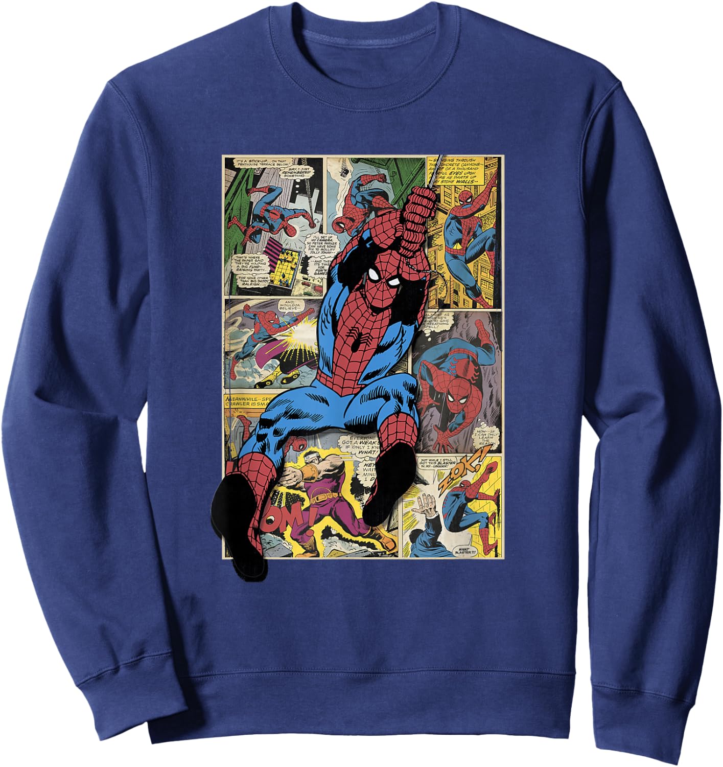 Marvel Retro Classic Spider-Man Vintage Night Crawler Comic Sweatshirt - Sweatshirt | Navy