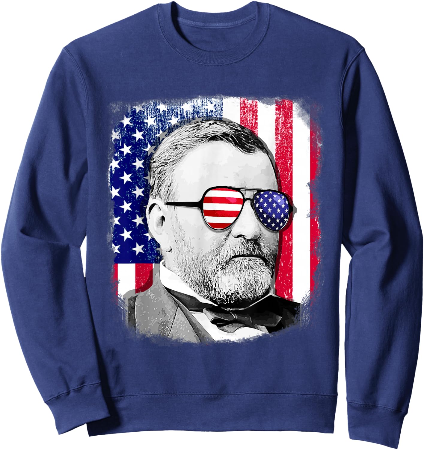 Ulysses S Grant US flag shirt 4th of July Sweatshirt - Sweatshirt | Navy