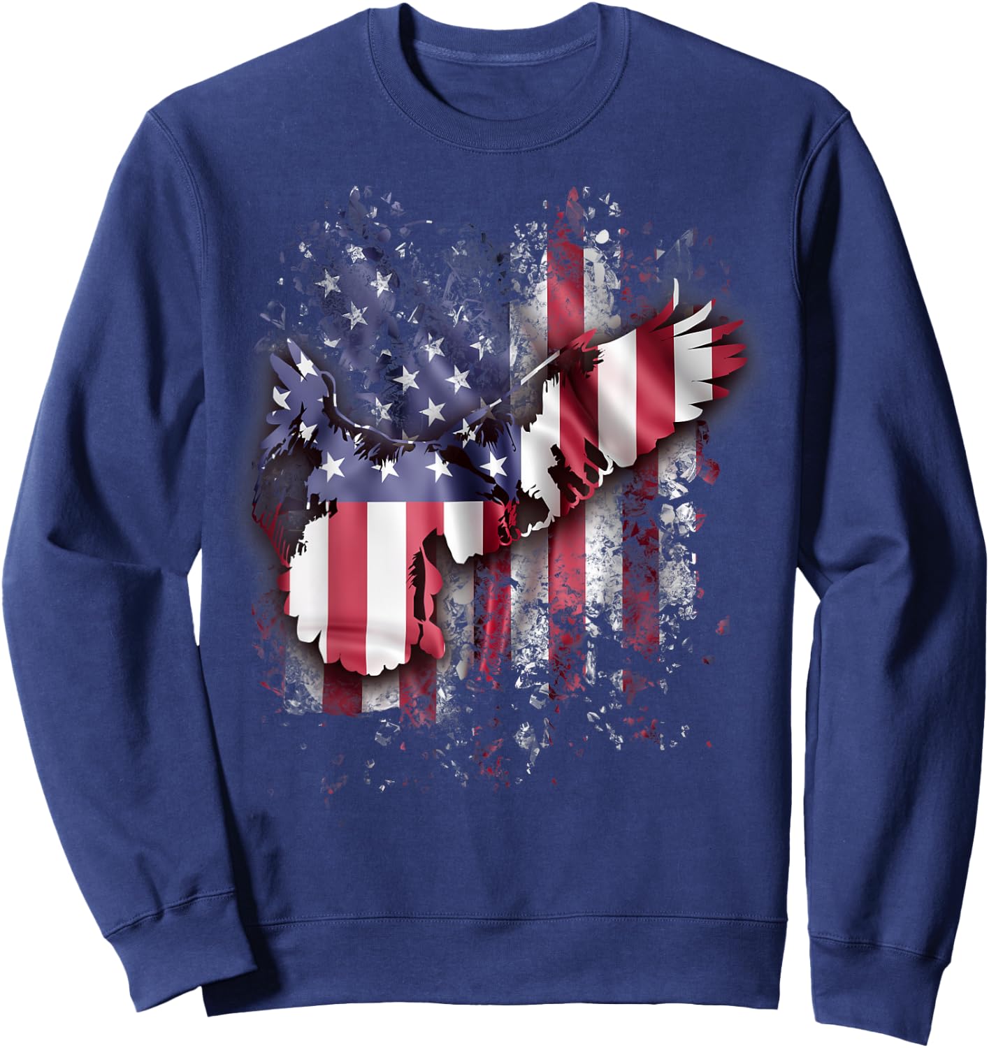 Eagle And American Flag Gorgeous Vintage 4th July Sweatshirt - Sweatshirt | Navy