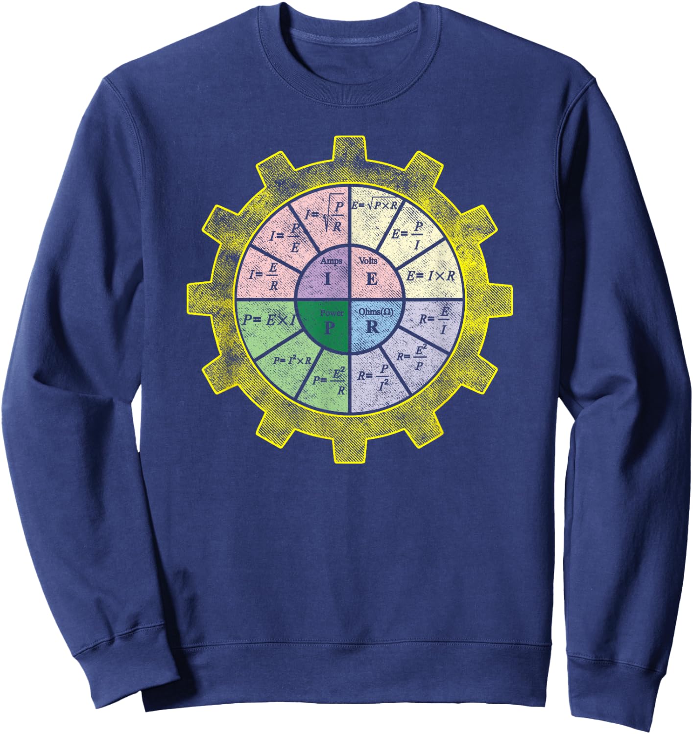 Ohms Law Shirt-Ohms Law Diagram-Electrical Engineer T Shirt Sweatshirt - Sweatshirt | Navy