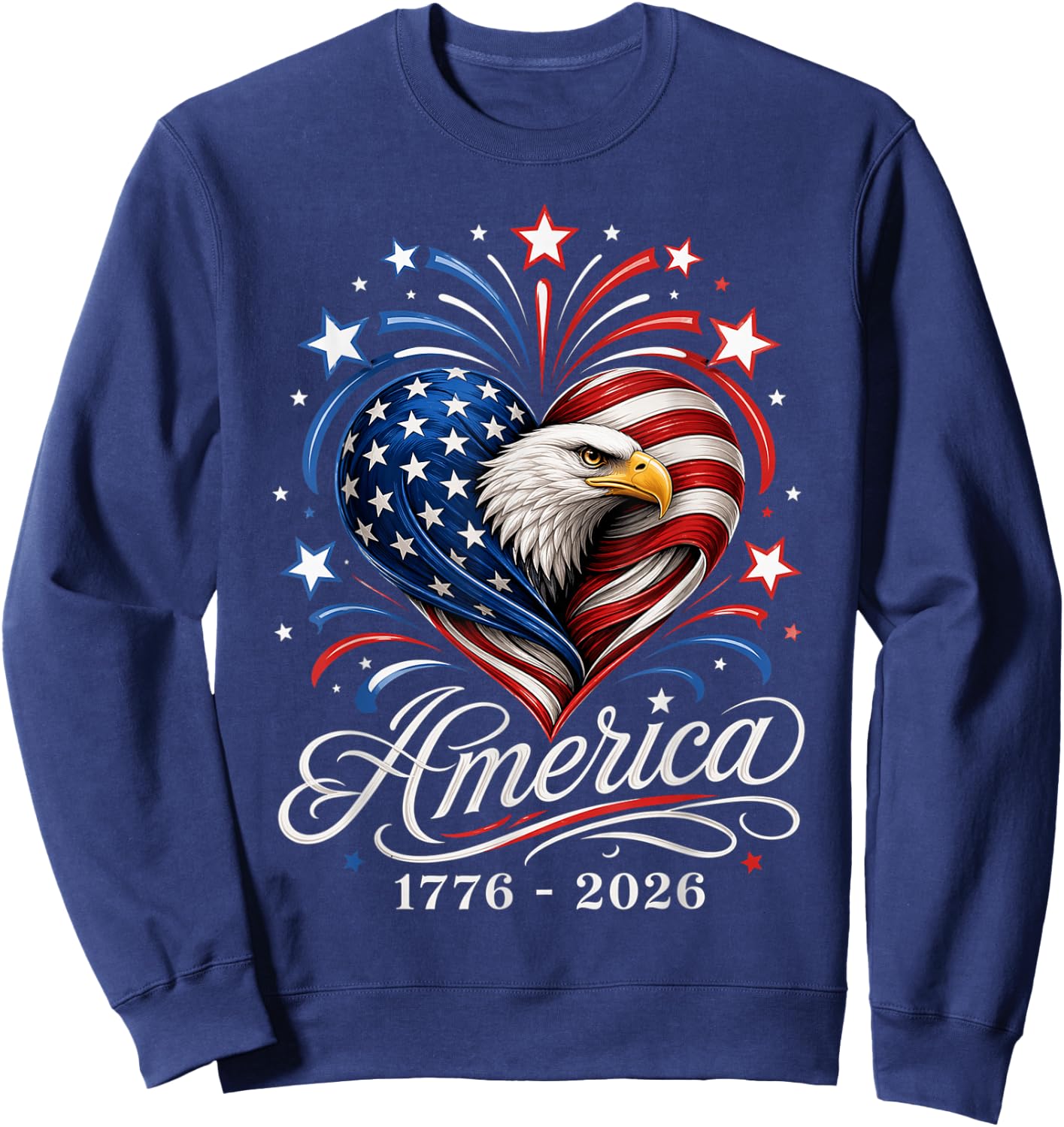 America US Flag 250 1776 2026 250th Anniversary 4th of July Sweatshirt - Sweatshirt | Navy