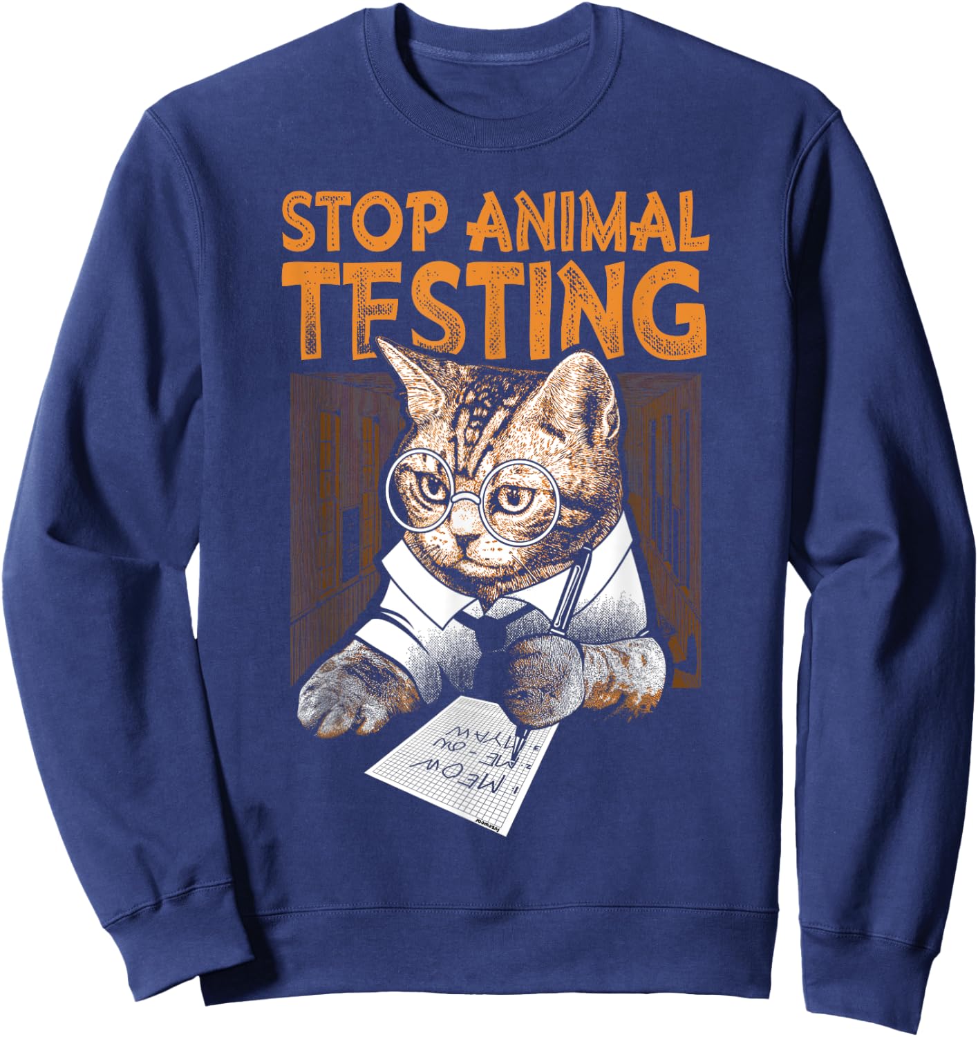 Stop Animal Testing Kitten Shirt Sweatshirt - Sweatshirt | Navy