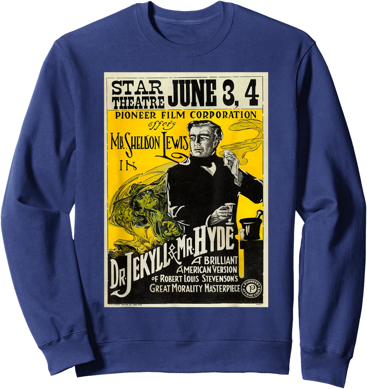 Dr. Jekyll and Mr. Hyde movie poster Sweatshirt - Sweatshirt | Navy
