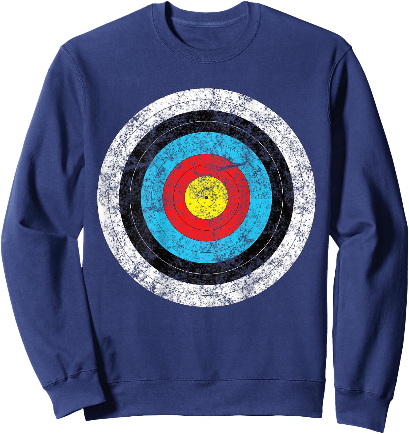 (Print on Back) Funny Retro Archery Target Hunter Sweatshirt - Sweatshirt | Navy