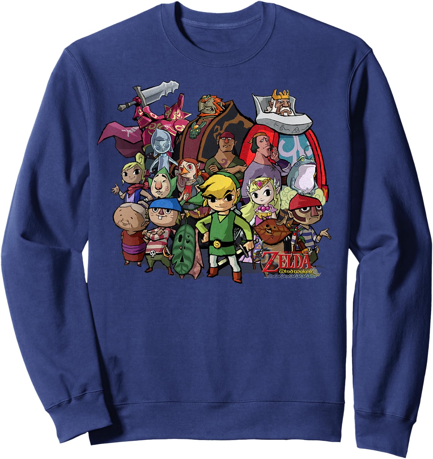 Nintendo Zelda The Windwaker Group Shot Graphic Sweatshirt - Sweatshirt | Navy