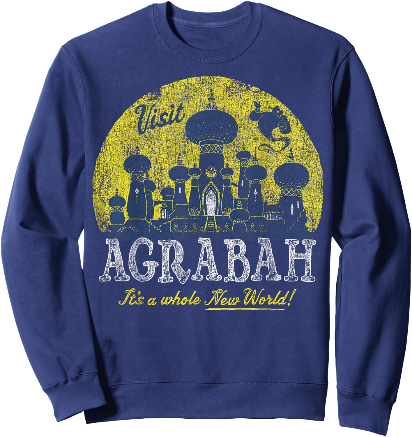 Disney Aladdin Genie Visit Agrabah Palace Vintage Sweatshirt - Sweatshirt | Navy