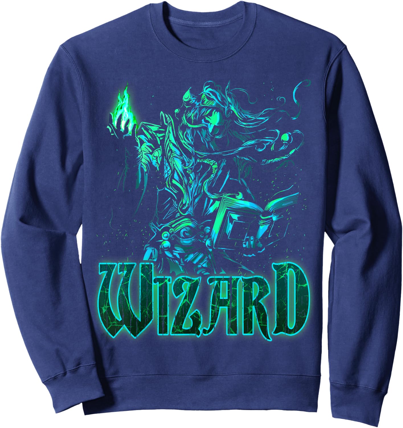 Elven Wizard Fantasy Roleplaying Tabletop RPG Gamers Graphic Sweatshirt - Sweatshirt | Navy