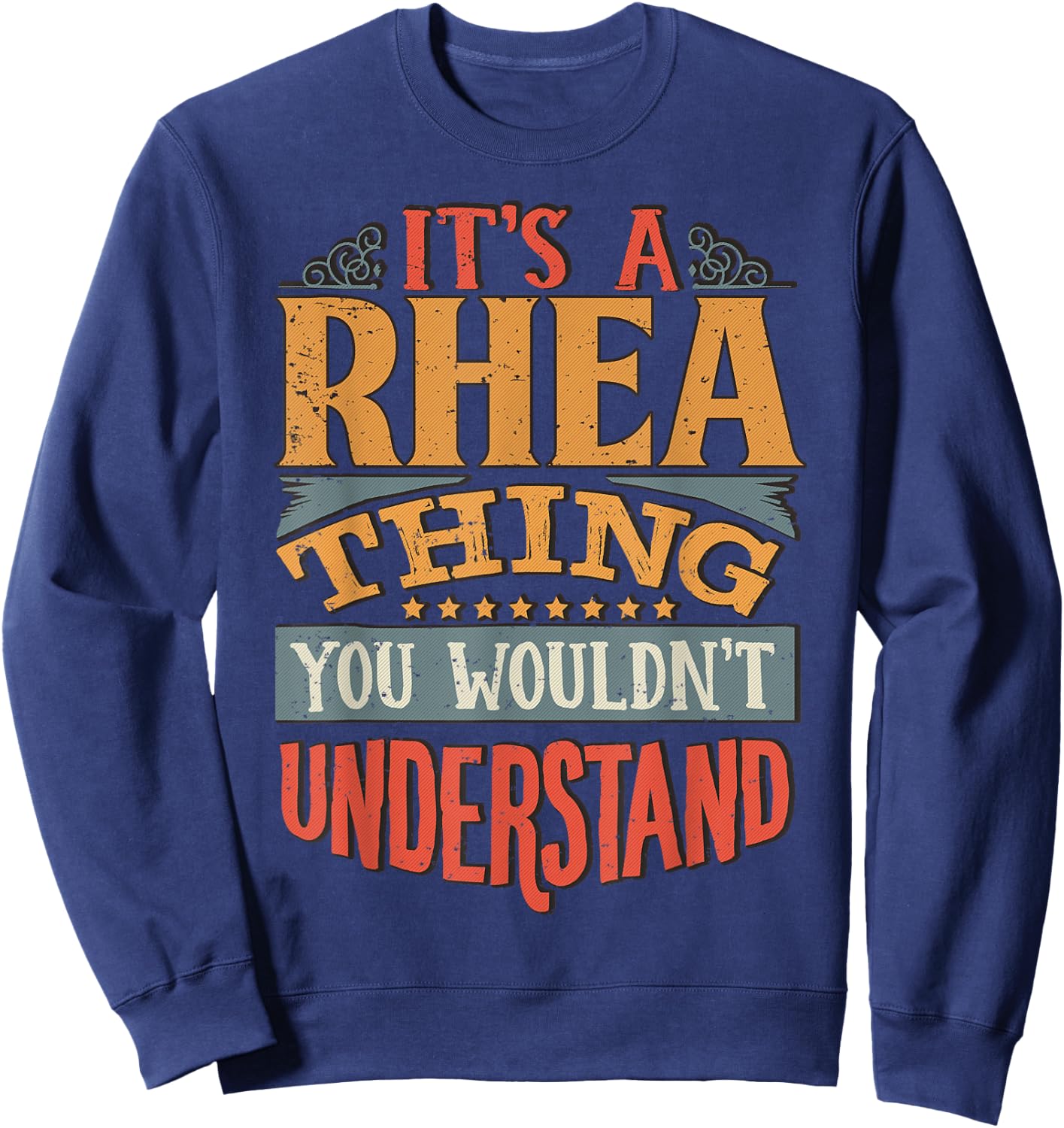 Rhea Name Sweatshirt - Sweatshirt | Navy
