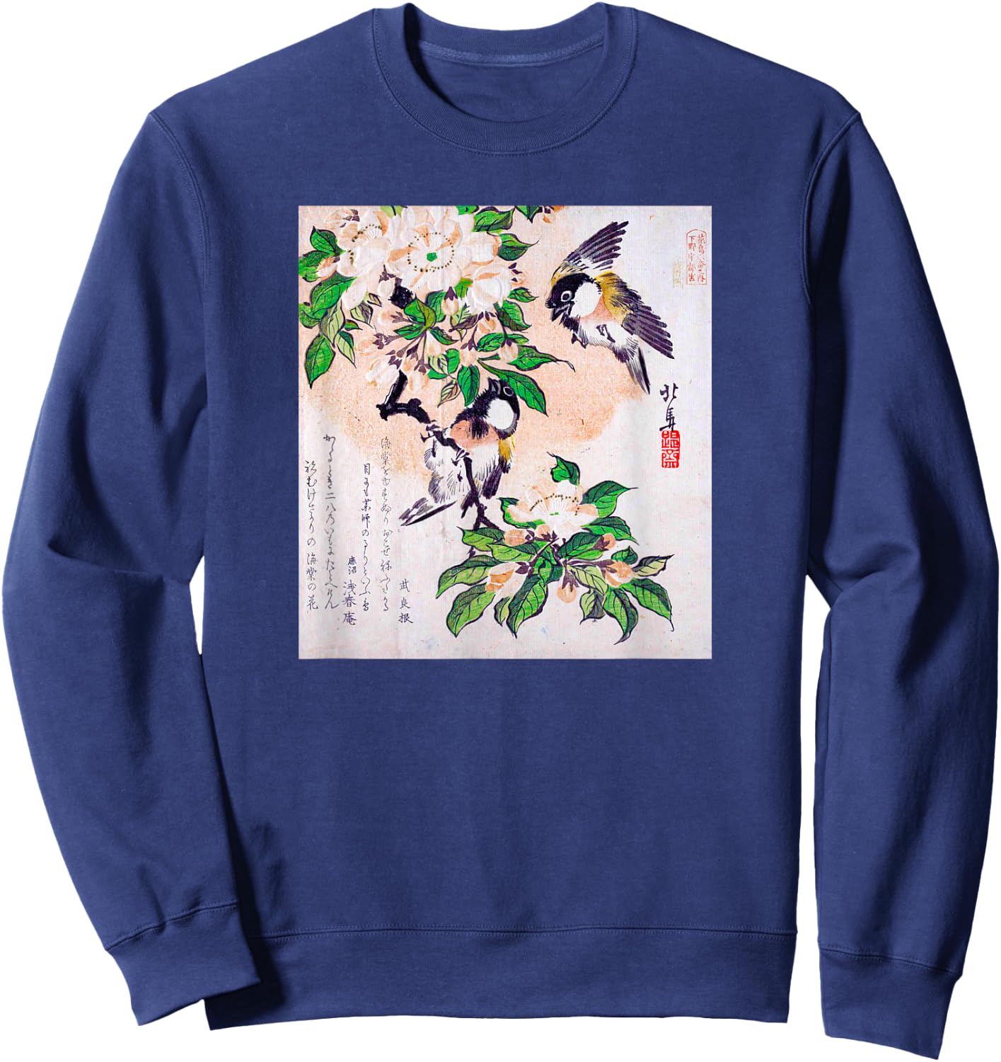 Japanese Art Hiroshige Woodblock Art Classic Print Retro Sweatshirt - Sweatshirt | Navy
