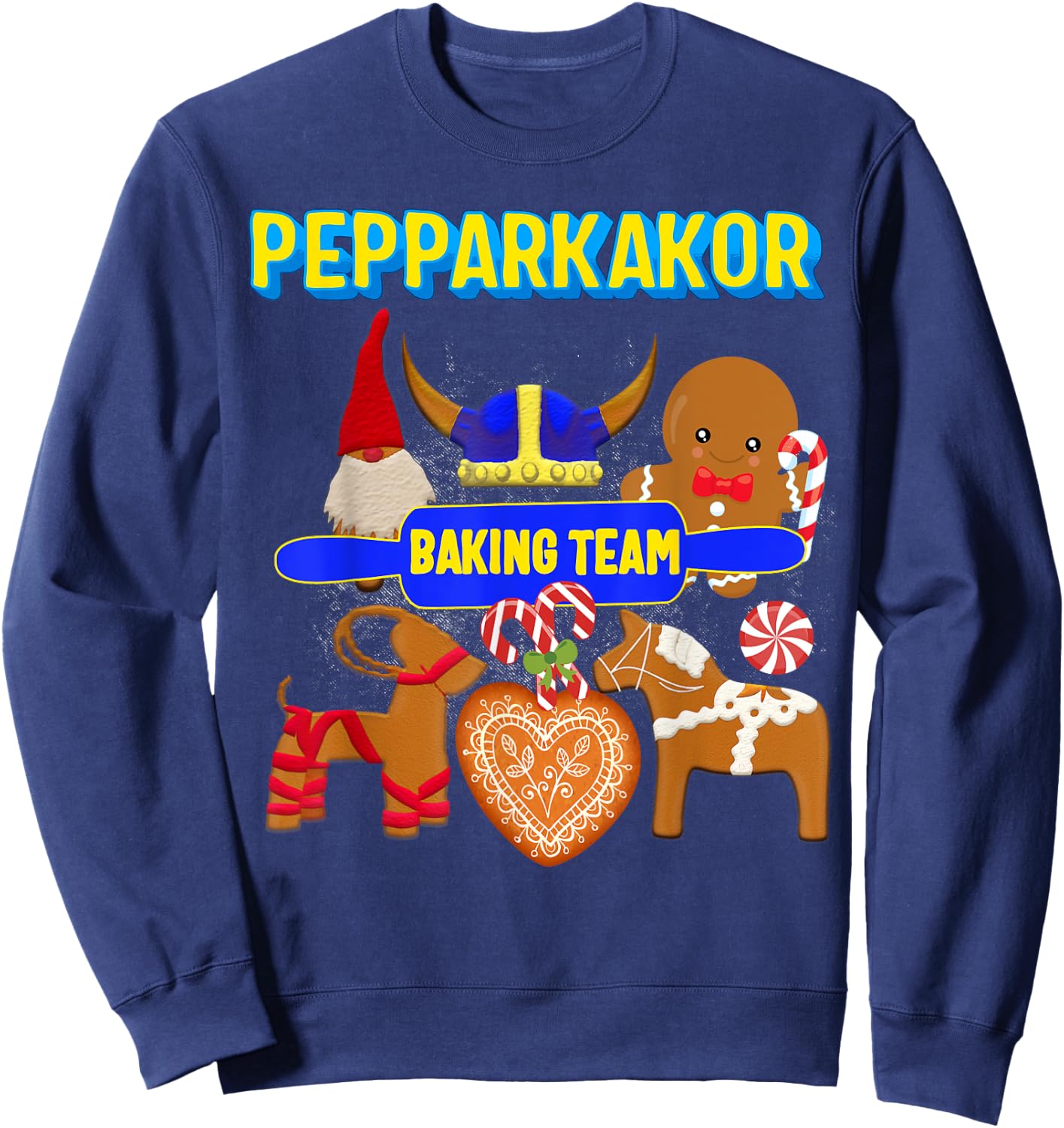 Pepparkakor Baking Team Swedish Christmas Cookies Sweatshirt - Sweatshirt | Navy