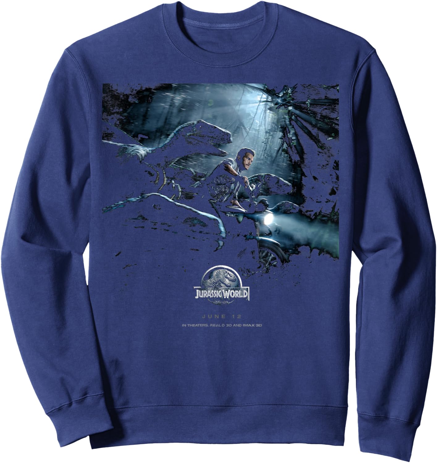 Jurassic World Owen Raptors Poster Sweatshirt - Sweatshirt | Navy