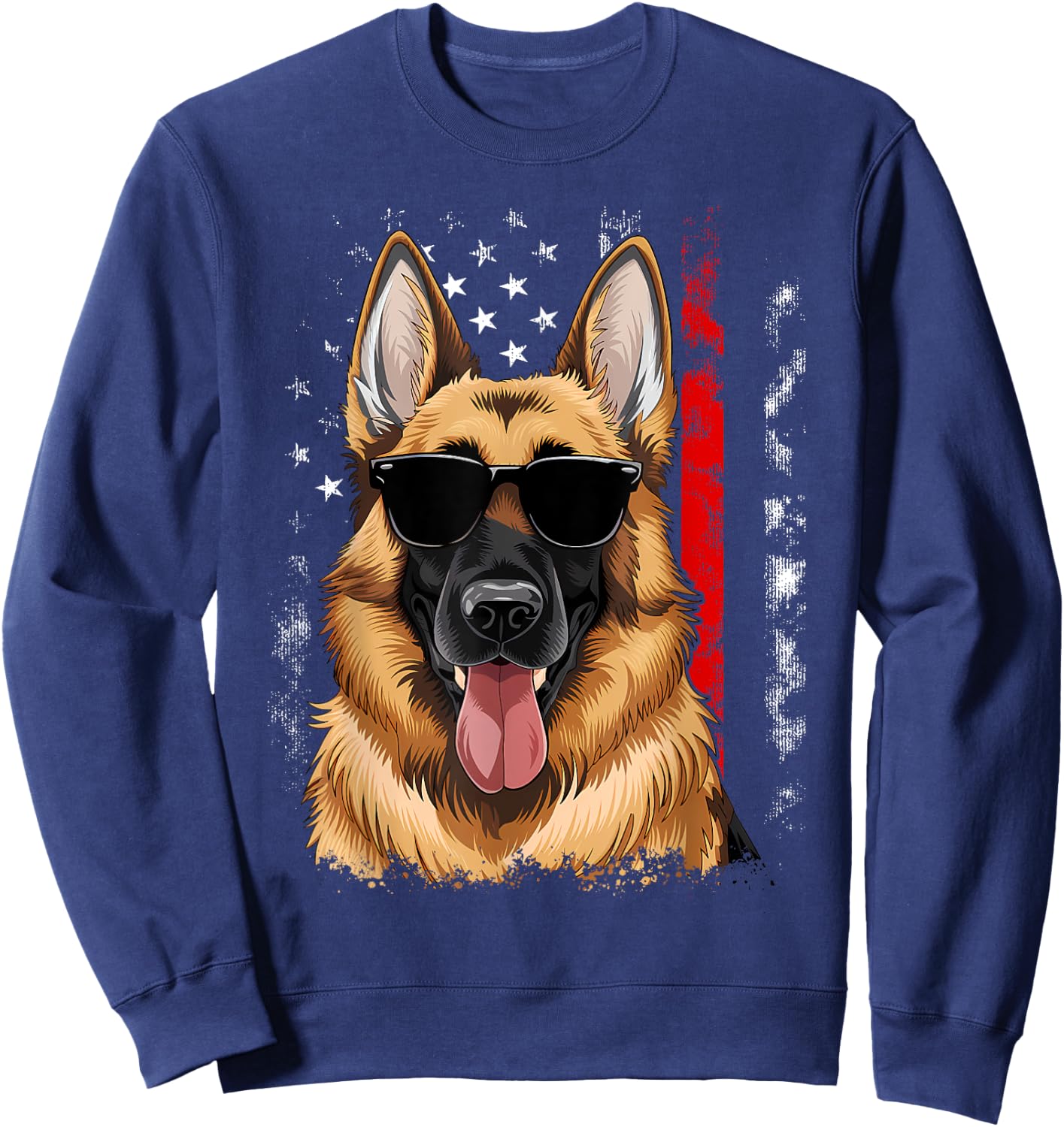 Patriotic German Shepherd K9 Unit Thin Blue Line Police Sweatshirt - Sweatshirt | Navy