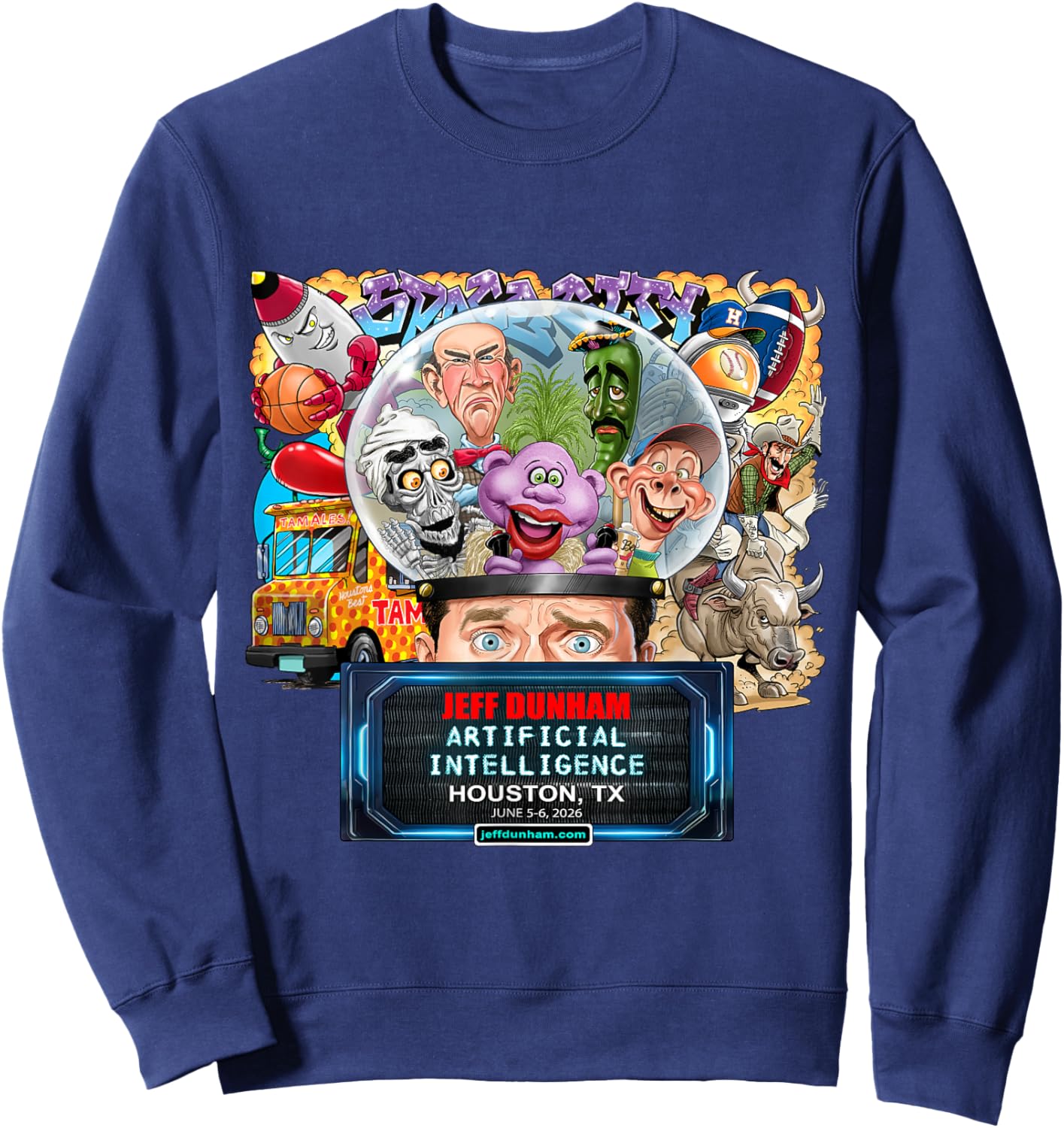 Jeff Dunham Houston, TX (2026) Sweatshirt - Sweatshirt | Navy