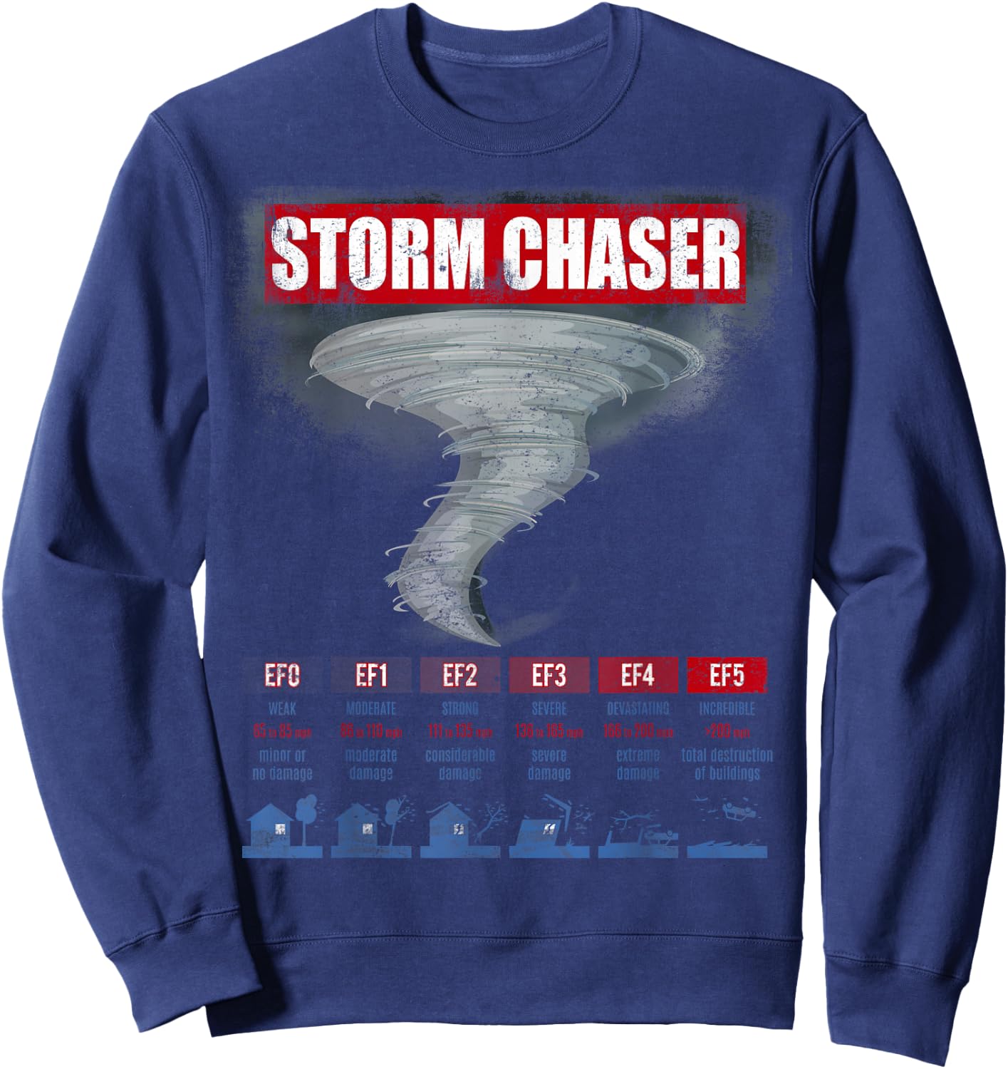 Storm Chaser Hurricane Chasing Bad Weather Sweatshirt - Sweatshirt | Navy