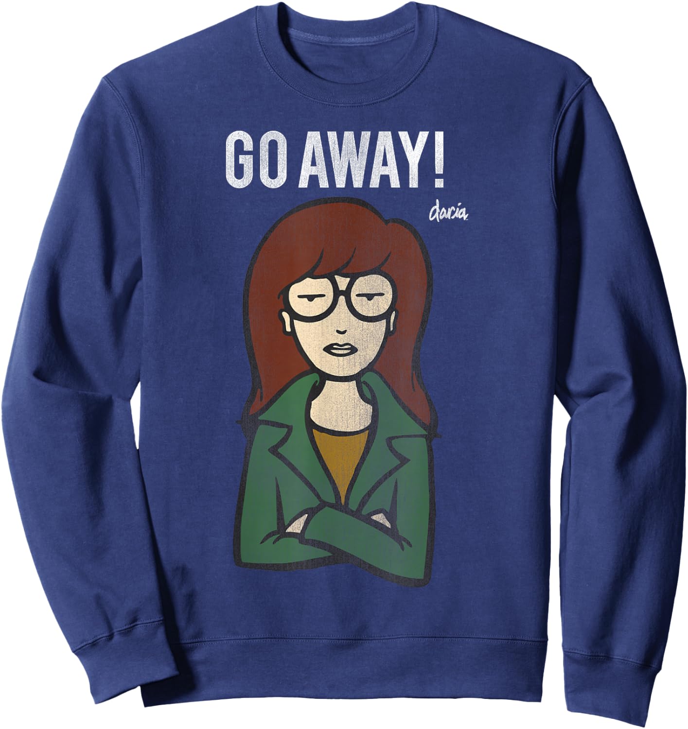 Daria Go Away Arms Crossed Attitude Sweatshirt - Sweatshirt | Navy