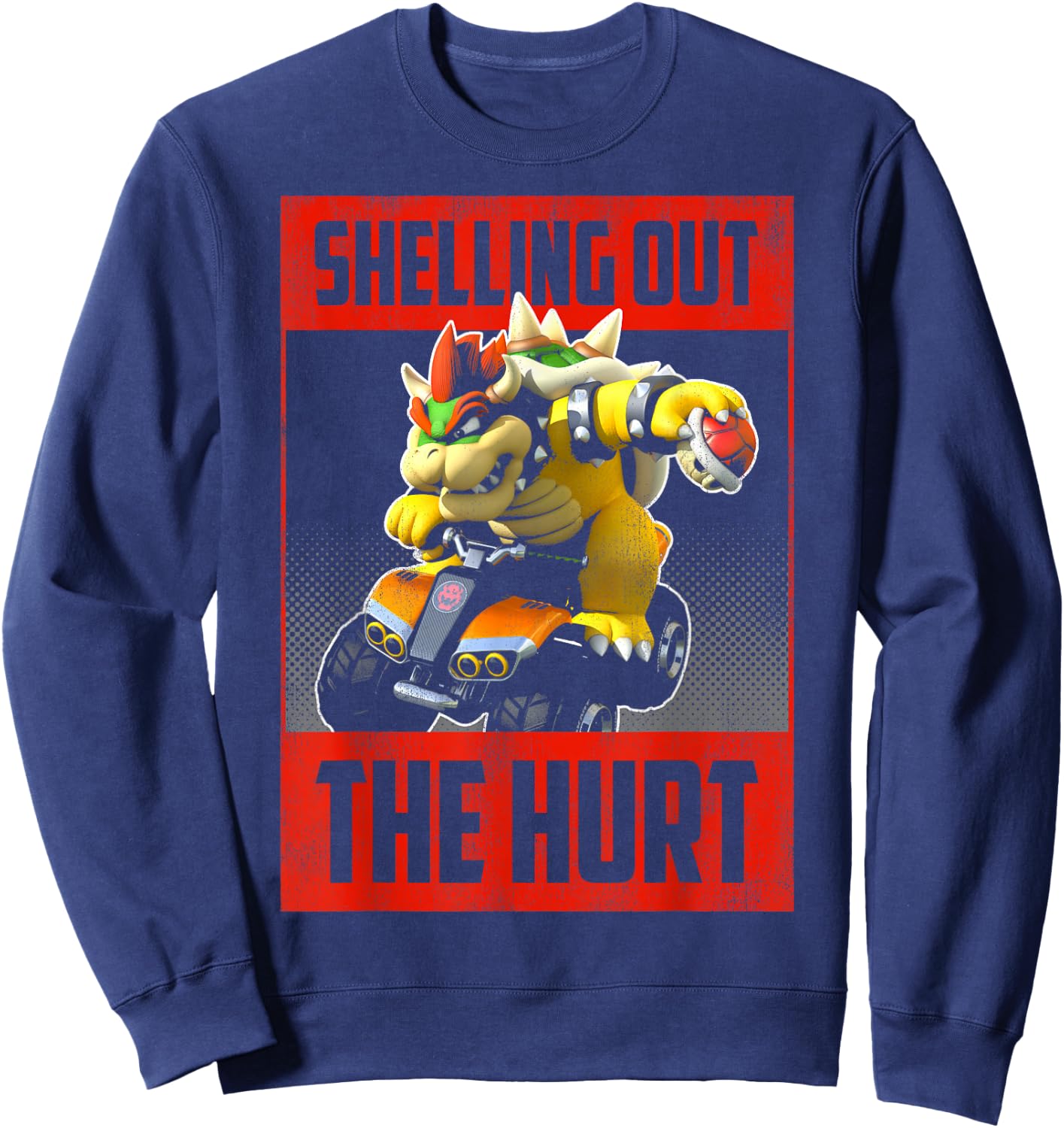 Mario Kart Bowser Shelling Out The Hurt Graphic Sweatshirt - Sweatshirt | Navy