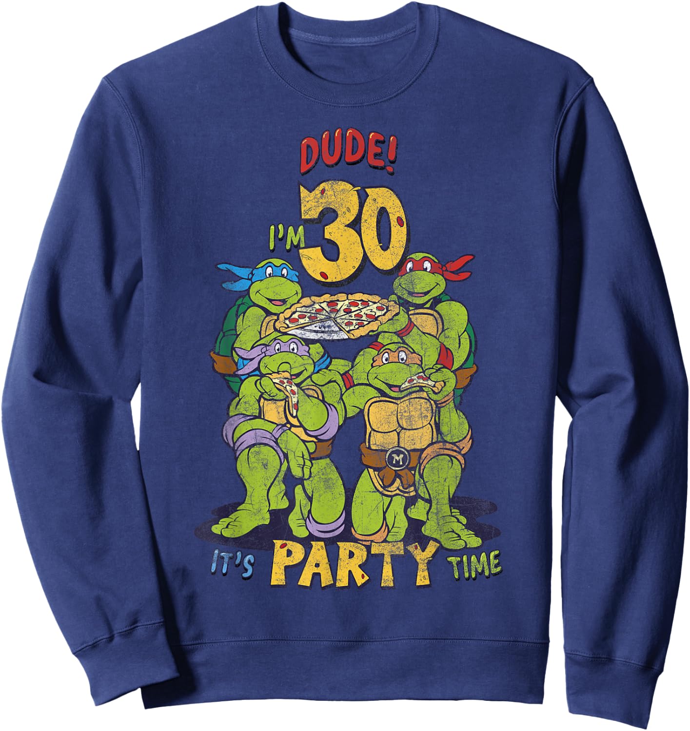 Teenage Mutant Ninja Turtles 30th Birthday Pizza Party Sweatshirt - Sweatshirt | Navy