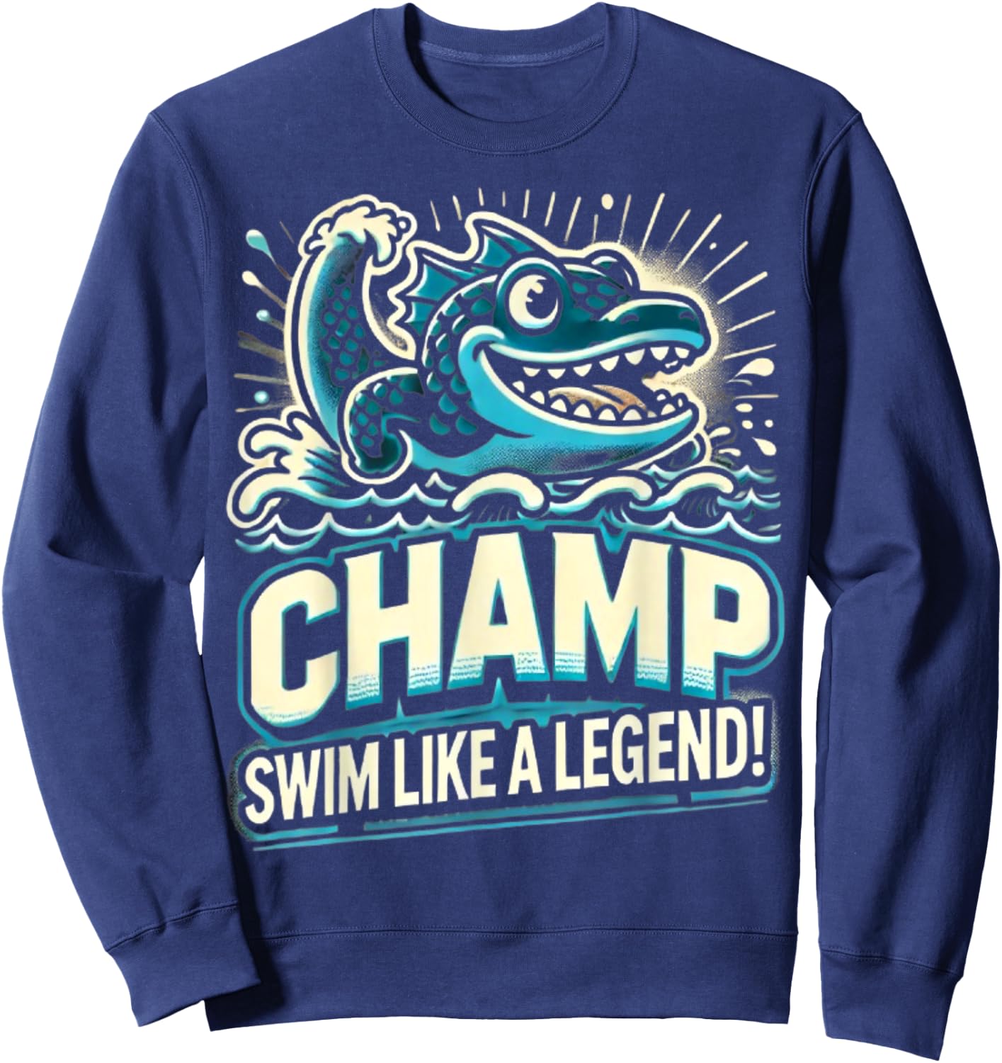 Lake Champlain design lake monster and Champlain monster Sweatshirt - Sweatshirt | Navy