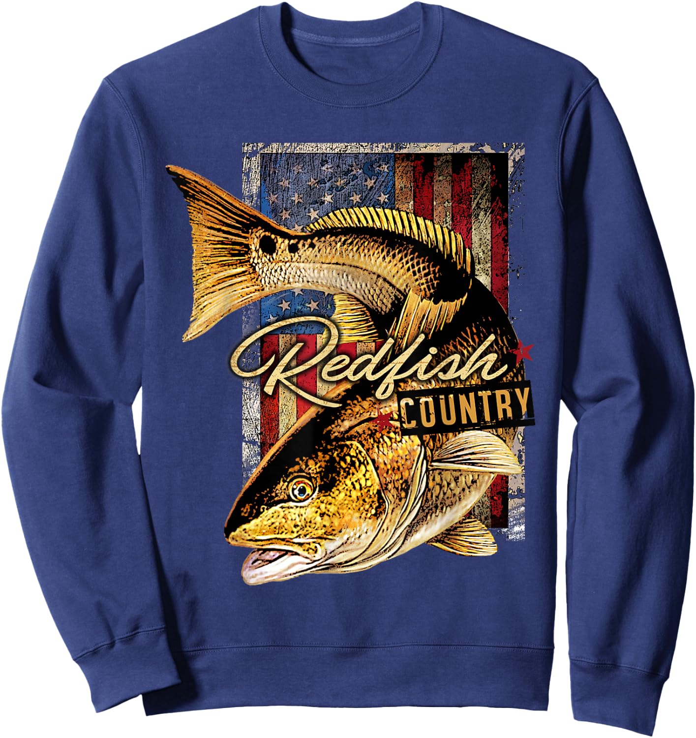 Redfish Country Saltwater Fishing T Shirt Sweatshirt - Sweatshirt | Navy