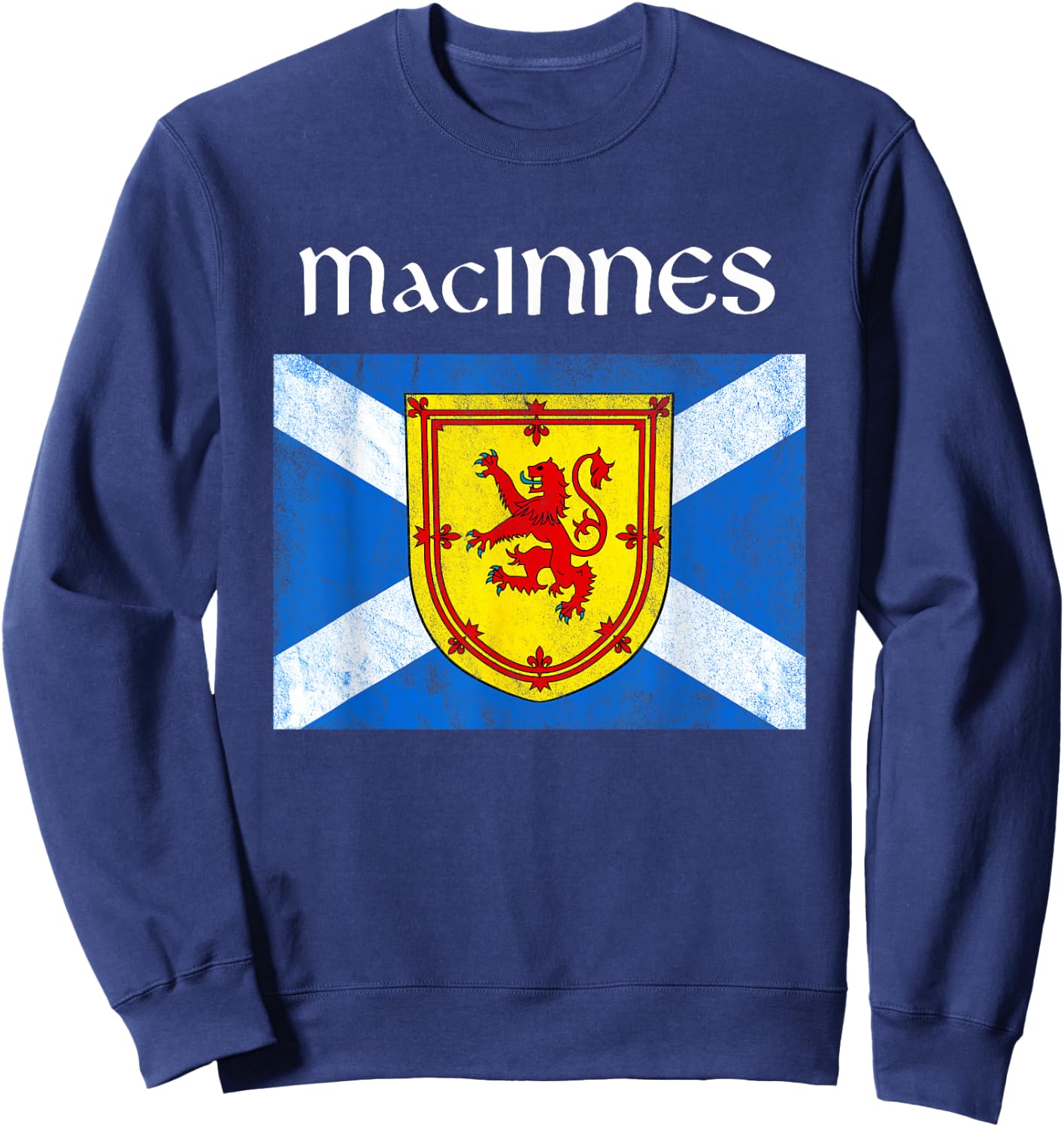 MacInnes Scottish Clan Family Name Scotland Flag Sweatshirt - Sweatshirt | Navy