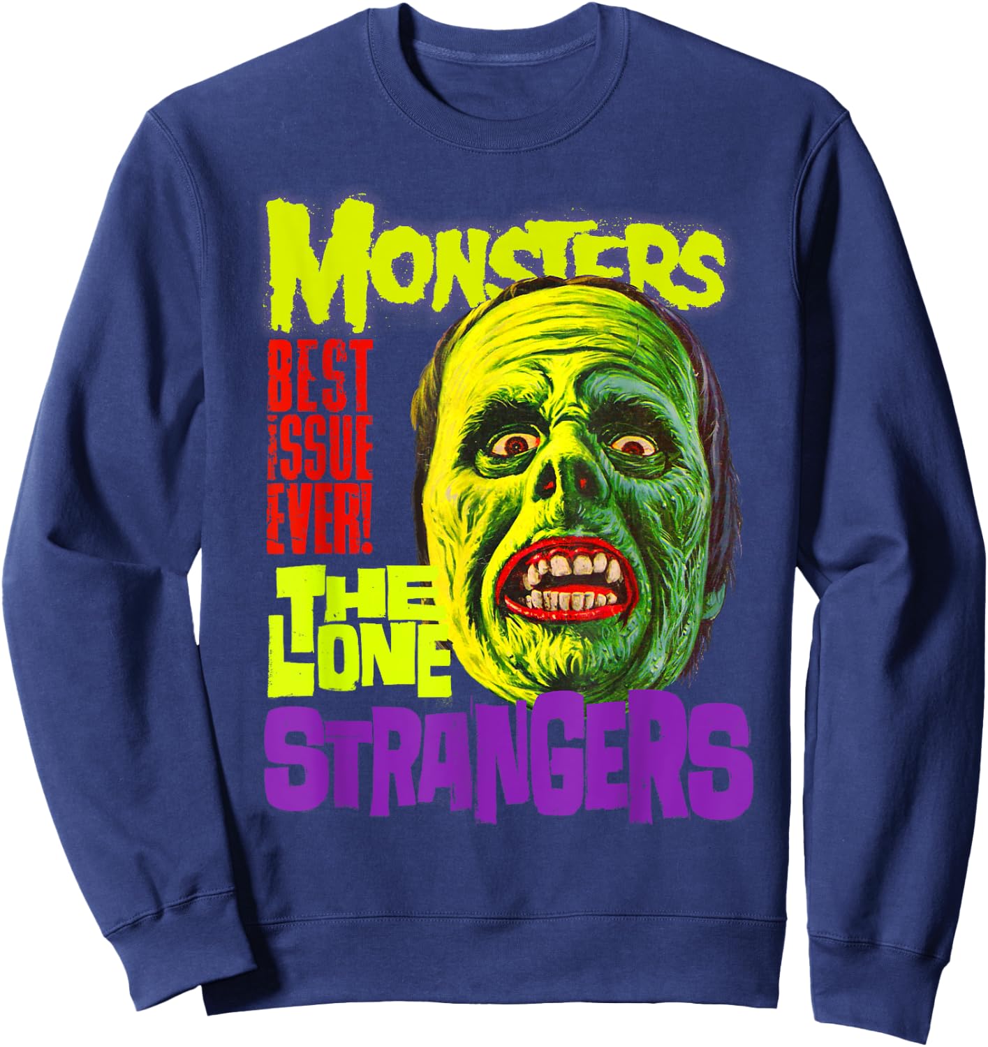Frankenstein Monster: Lone Stranger Shirt Horror Movie Fan Sweatshirt - Sweatshirt | Navy