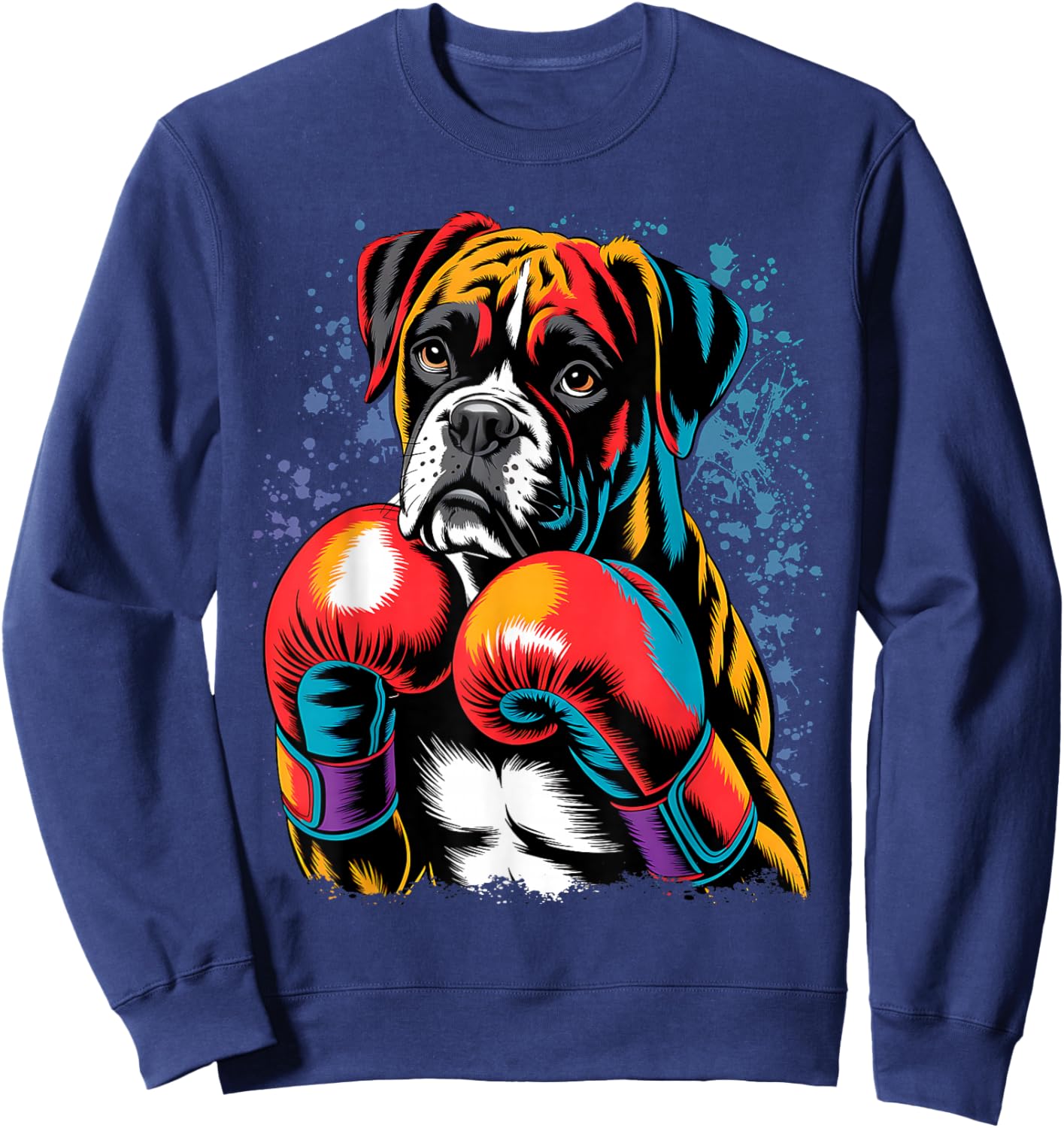 Funny Kickboxing or Boxing Boxer Dog Men Women Kids Sweatshirt - Sweatshirt | Navy