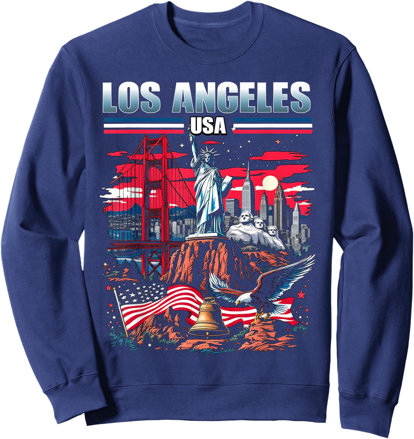 Los Angeles USA America Souvenir LA Vacation Travel Sweatshirt - Sweatshirt | Navy