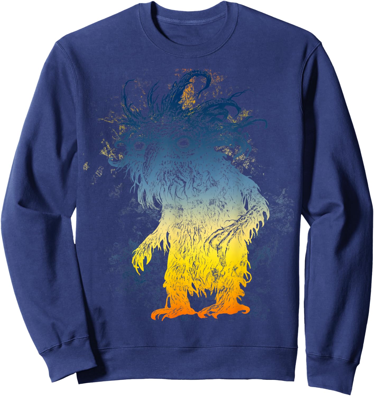 Vintage Fairy Tale Character Troll Old Tree Goblins Monster Sweatshirt - Sweatshirt | Navy