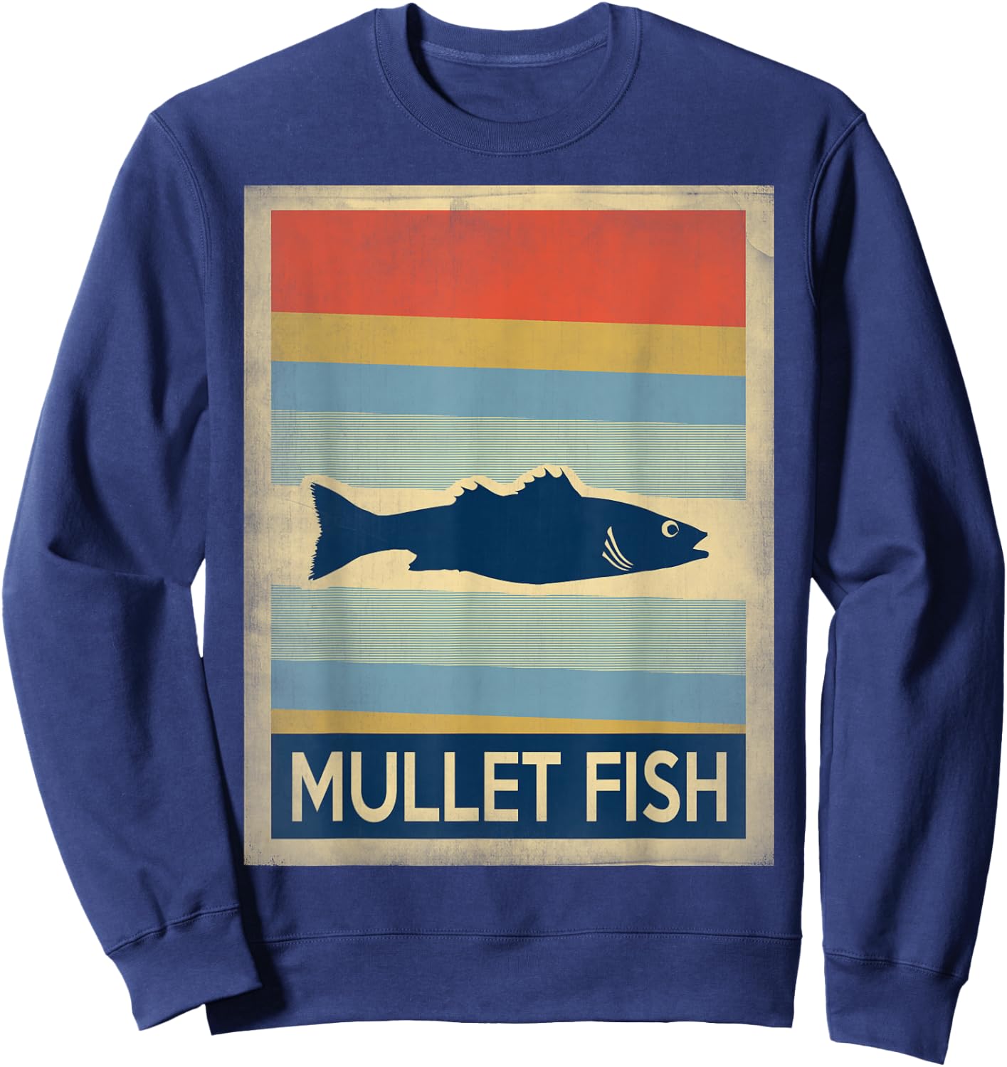 Vintage style mullet fish Sweatshirt - Sweatshirt | Navy